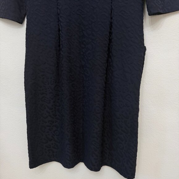 J.McLaughlin Catalyst Navy Dress in Textured Posh Cheetah Jacquard Size Medium - Picture 6 of 14